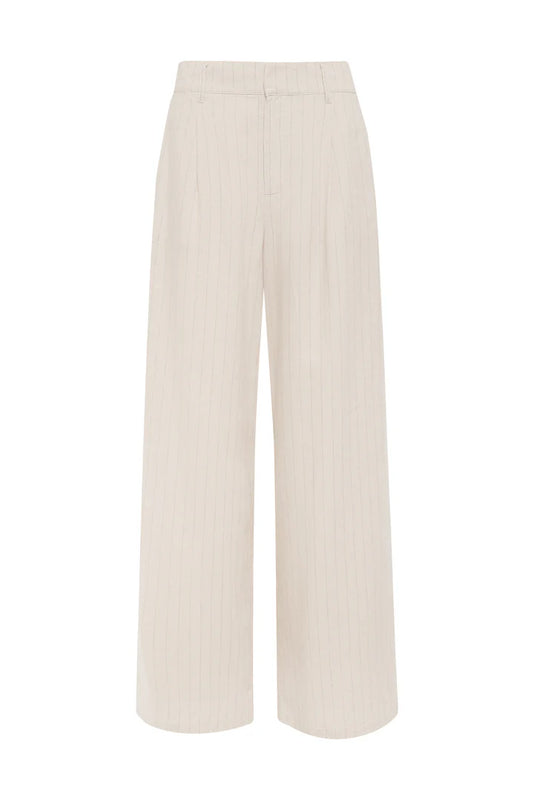 Sanctuary Clothing Pleat Up High Rise Trouser in Vineyard Stripe
