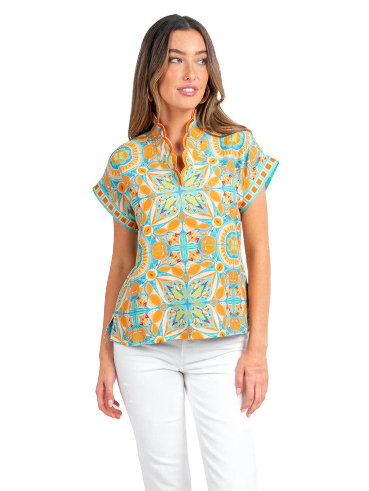 Emily McCarthy Orchid Top in Poolside Linen