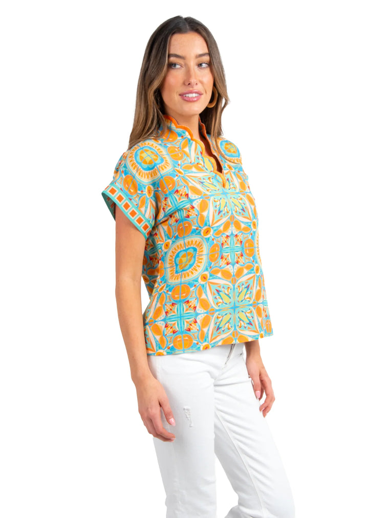 Emily McCarthy Orchid Top in Poolside Linen